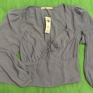 Abercrombie & Fitch Women's Teal-Green Top